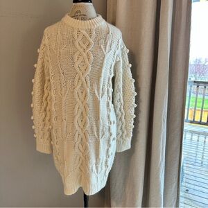 PETAL & PUP | Cream Cable Knit Sweater Dress